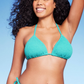 Shade & Shore Teal Halter Bikini Top for Women - Size L