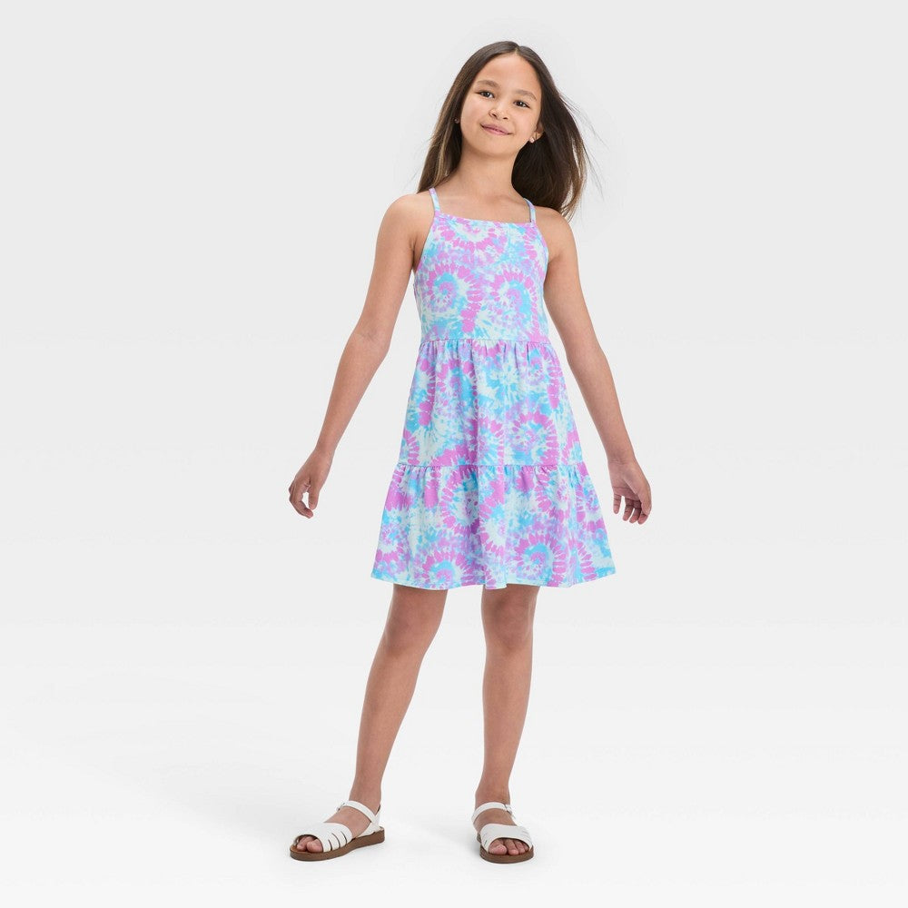 Girls XL Tank Dress by Cat & Jack in Blue Tie-Dye