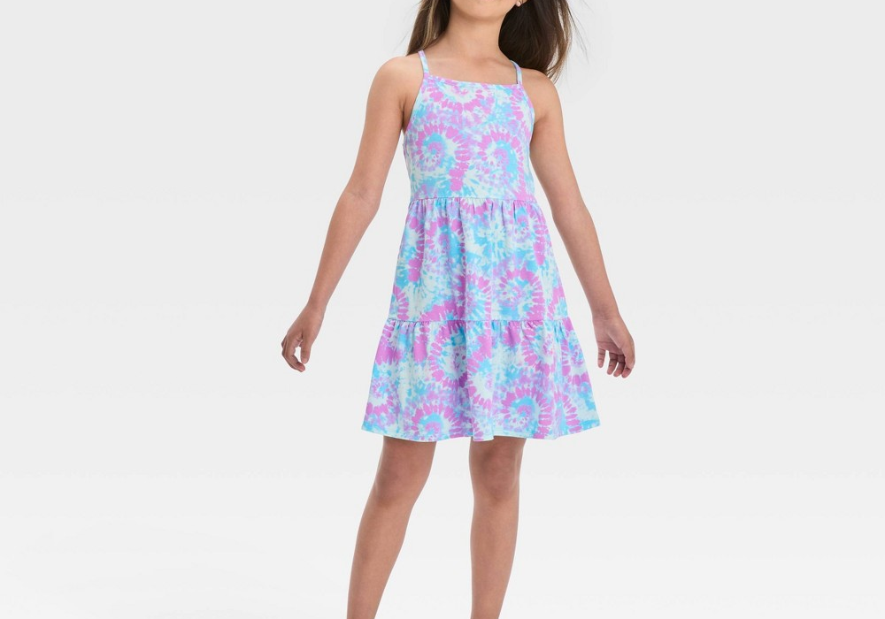 Girls XL Tank Dress by Cat & Jack in Blue Tie-Dye