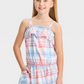 Girls Plaid Tank Top in Red White Blue Size XL - Cat & Jack