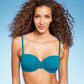 Shade & Shore Women's Teal Blue Underwire Bikini Top Size 34B with Light Lift