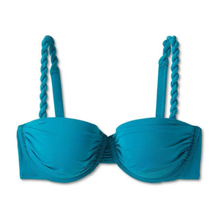 Shade & Shore Women's Teal Blue Underwire Bikini Top Size 34B with Light Lift