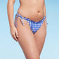 Wild Fable Women's Ultra High-Leg Bikini Bottom in Cobalt Blue Gingham Size XL
