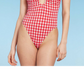 Wild Fable Women's Red Halter Swimsuit High Leg Cheeky Style Size XXS
