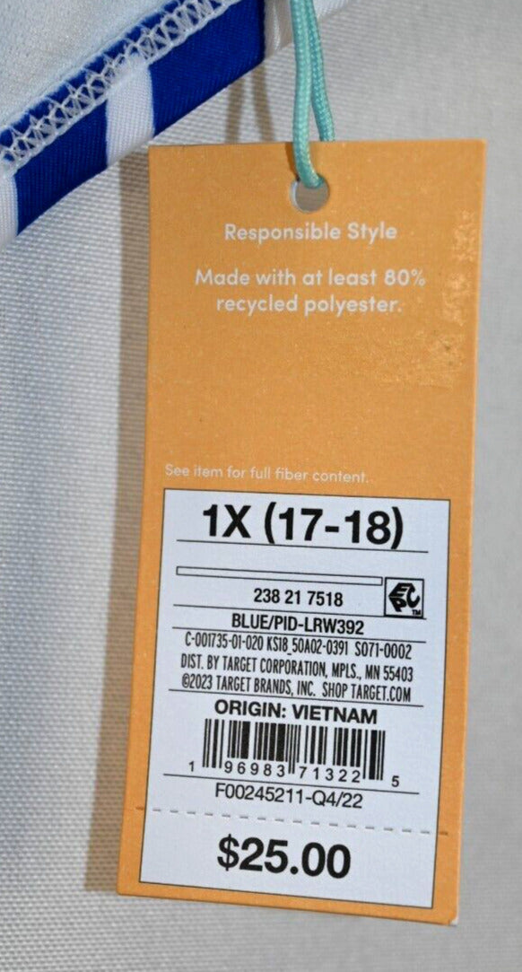 Kona Sol Women's High Waist Bikini Bottom Blue Size 1X