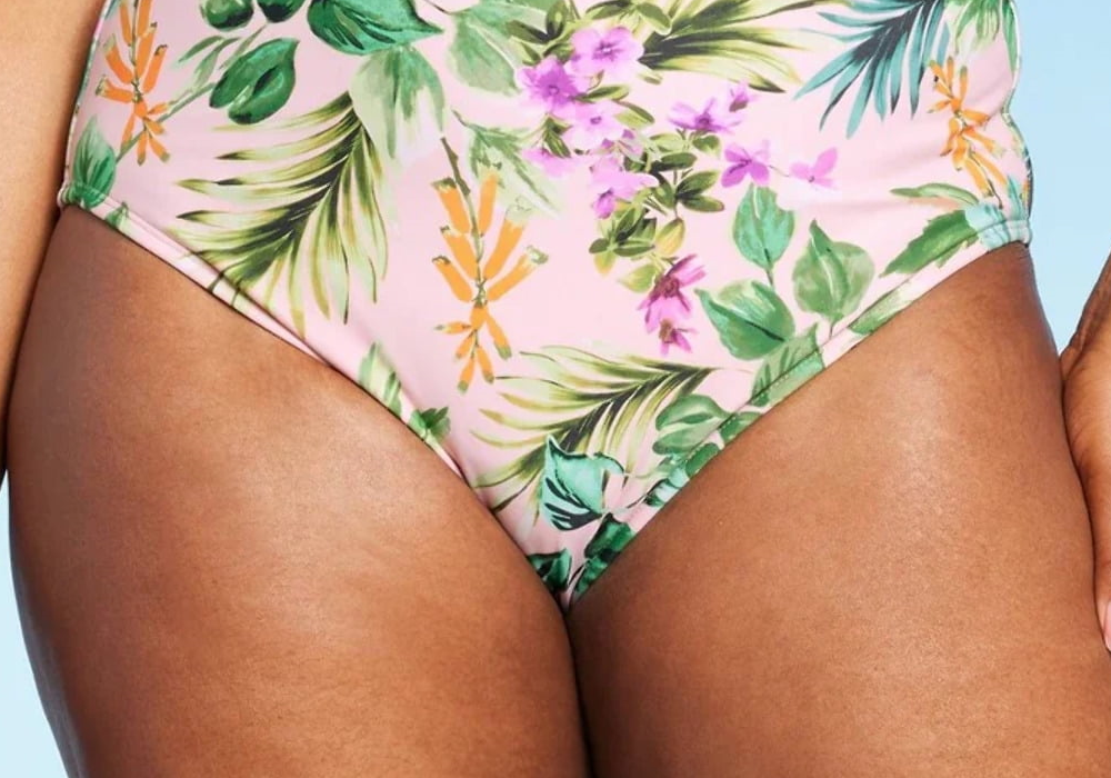 Kona Sol Women's L Size Light Pink Floral Bikini Bottom