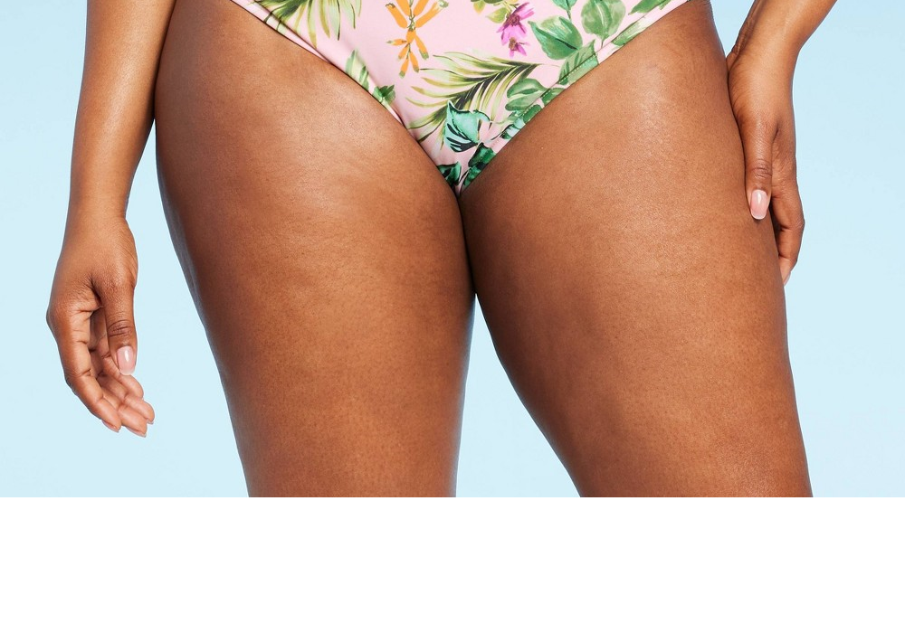 Kona Sol Women's L Size Light Pink Floral Bikini Bottom