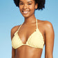 Wild Fable Women's Yellow Ruffle Triangle Bikini Top Size S