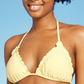 Wild Fable Women's Yellow Ruffle Triangle Bikini Top Size S