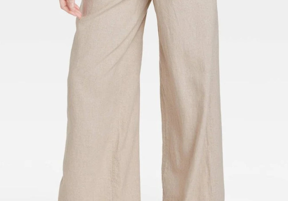 A New Day High-Rise Linen Pants Beige Size M