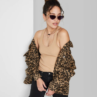 Wild Fable Women's Ribbed Tank Top in Camel Size XL