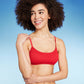 Wild Fable Red Smocked Bralette Bikini Top for Women Size M
