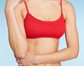 Wild Fable Red Smocked Bralette Bikini Top for Women Size M