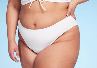 Wild Fable White Women's Bikini Bottom Scoop Front Ultra High Leg Cheeky Size 2X