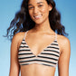 Wild Fable Women's Brown Striped Crochet Bralette Bikini Top Size S
