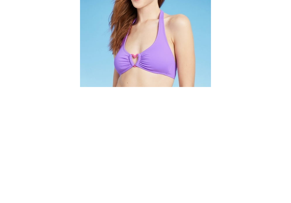 Wild Fable Women's XXS Purple Heart Bralette Bikini Top