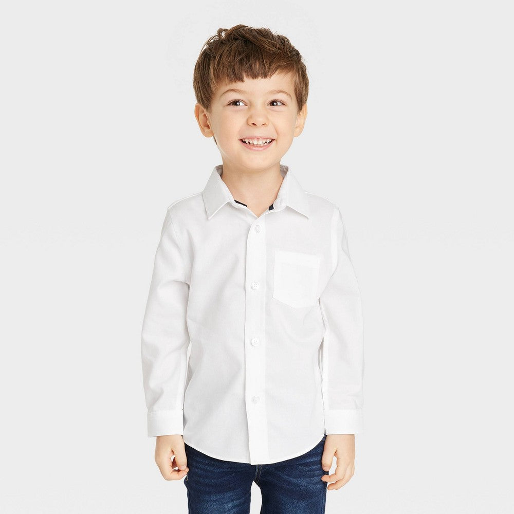 White Oxford Shirt for Toddler Boys - Cat & Jack Long Sleeve Size 12M