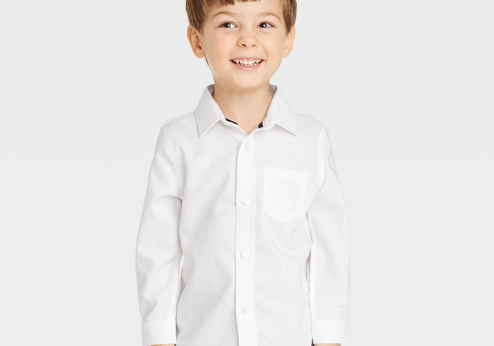 White Oxford Shirt for Toddler Boys - Cat & Jack Long Sleeve Size 12M