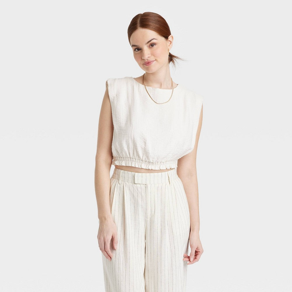 A New Day Slim Fit Tank Top in Cream Size S