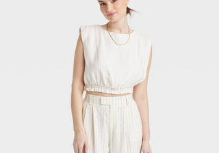 A New Day Slim Fit Tank Top in Cream Size S