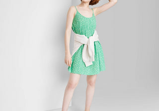 Wild Fable Women's Mint Green Floral Babydoll Dress - Sleeveless Size S