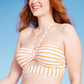 Shade & Shore Women's Orange Keyhole Bikini Top Lightly Lined Size 36C