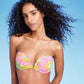 Shade & Shore V-Wire Bandeau Women's Bikini Top in Multi Floral Print Size 32B