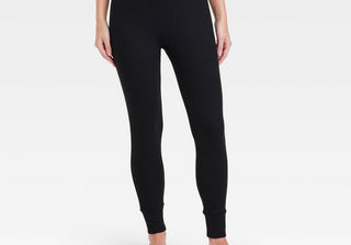 Soft Ribbed Women's Pajama Pants in Black - Size XL, Stars Above