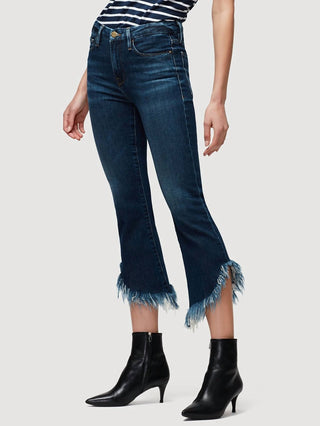 Frame - Le Crop Mini Boot Shredded Raw Jean