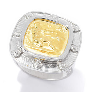 Tagliamonte 18K Gold Plated Sterling Silver Hercules Cushion Shape Ring