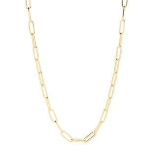 OroMio 14K Gold & Sterling Silver Tubing Choice of Length Paperclip Link Necklace