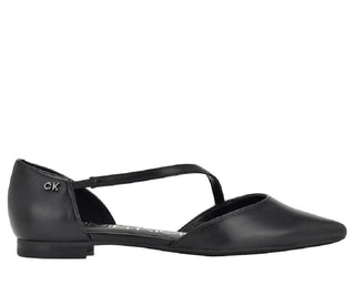 Calvin Klein Women's Sannie D'orsay Pointed Toe Flat Black Size 8.5 M