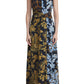 Lafayette 148 New York Women's Mixed Print Twist Waist Sleeveless Midi Dress Yellow Size 8