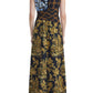 Lafayette 148 New York Women's Mixed Print Twist Waist Sleeveless Midi Dress Yellow Size 8