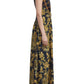 Lafayette 148 New York Women's Mixed Print Twist Waist Sleeveless Midi Dress Yellow Size 8