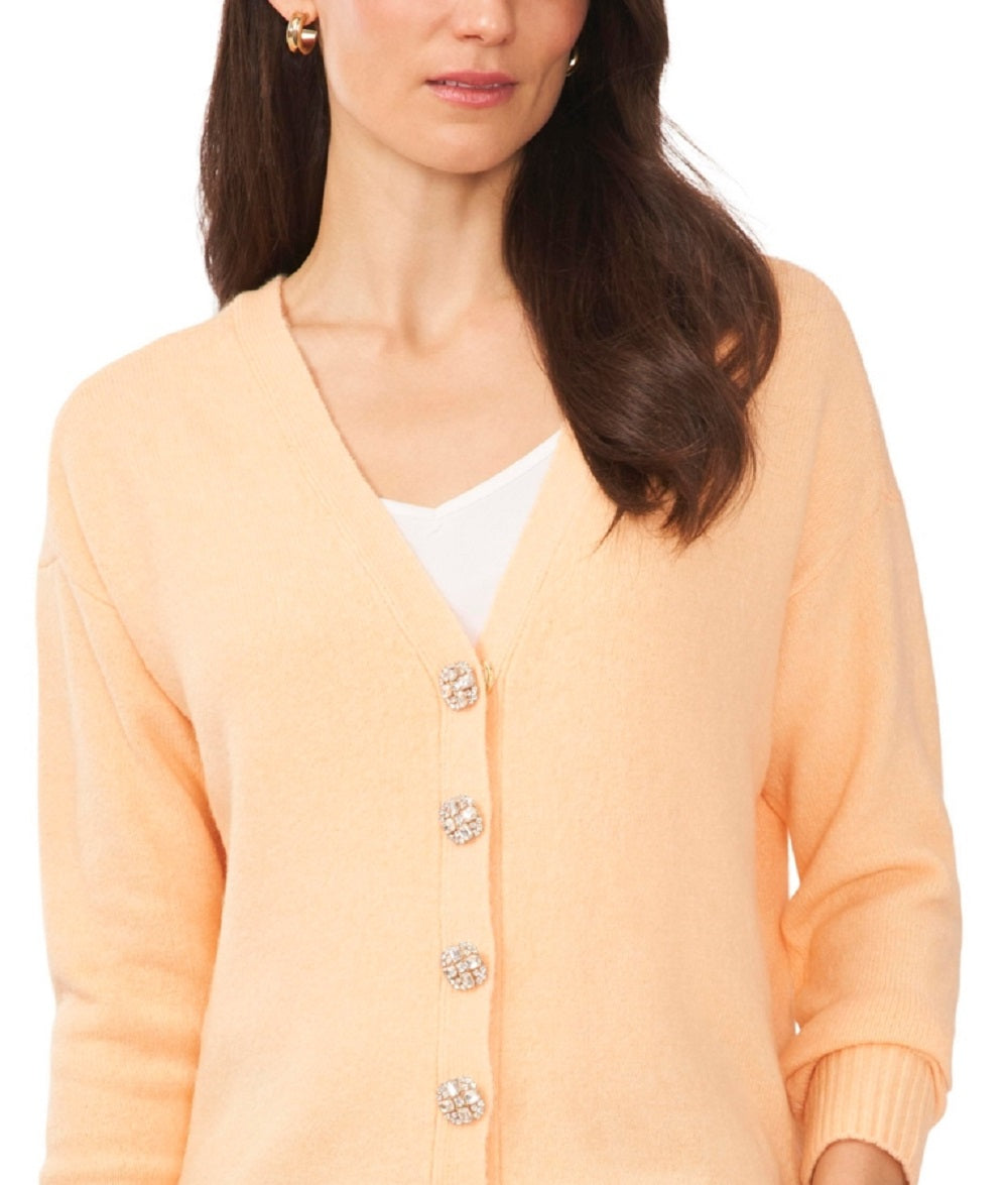 Vince Camuto Women's Button V Neck Sweater Yellow Size Medium