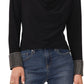 Vince Camuto Women's Long Sleeve Cowl Neck Top Black Size Medium