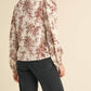 &Merci - Floral Print Lace Eylete Long Sleeve Top