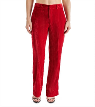 Steve Madden Mercer Crushed Velvet Pants Red