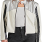 Steve Madden Helayna Color Blocked Moto Jacket Silver