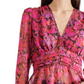 Steve Madden Women's Azura Floral-Print V-Neck Peplum Top - Dark Fuschia