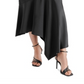 Steve Madden Lucille Satin Asymmetric Midi Skirt Black