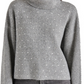Steve Madden Astro Crystal Turtleneck Sweater Gray