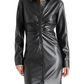 Steve Madden Mclain Faux Leather Shirt Dress Black