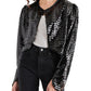 Steve Madden Juliet Cropped Piano Sequin Bolero Black