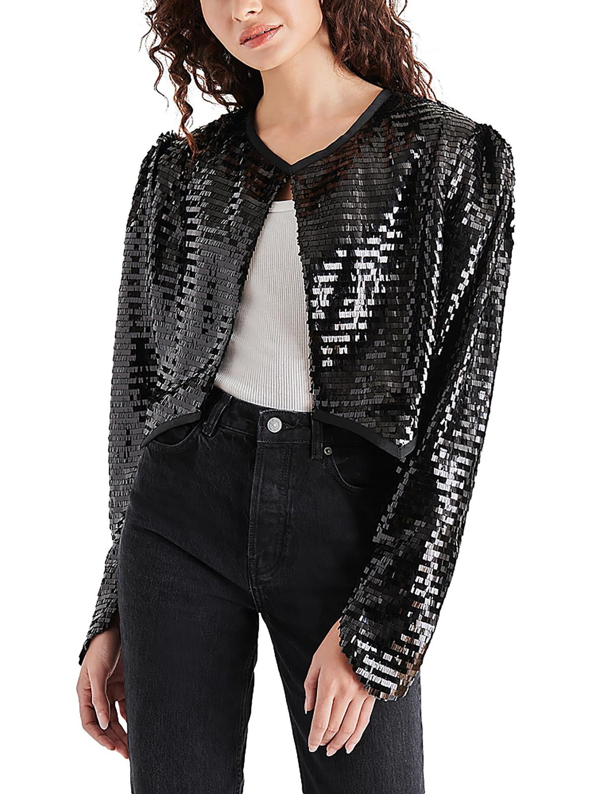 Steve Madden Juliet Cropped Piano Sequin Bolero Black