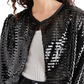 Steve Madden Juliet Cropped Piano Sequin Bolero Black
