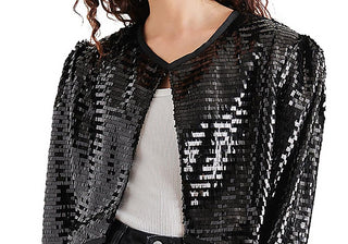 Steve Madden Juliet Cropped Piano Sequin Bolero Black