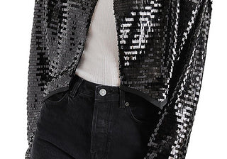 Steve Madden Juliet Cropped Piano Sequin Bolero Black