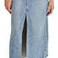 Steve Madden Women's Avani Front-Slit Denim Maxi Skirt Blue